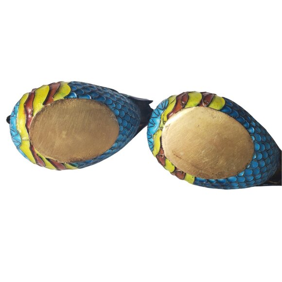 Vintage Cloisonné Mandarin Duck Pair – Symbol of Love & Harmony - Picture 6 of 9